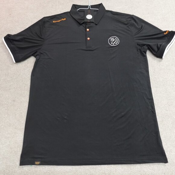 Fairways and Putts Polo Shirt Large Black Solid Performance NEW READ - Picture 1 of 10